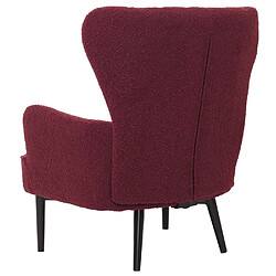 Mendler Lounge-Sessel HWC-K37, Cocktail-/Ohrensessel Polsterstuhl Retro Vintage Stoff Bouclé (600g/m²) Öko-Tex ~ bordeaux pas cher