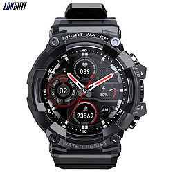 LOKMAT ATTACK 3 Montre sport intelligente, écran tactile 1,28'' TFT, surveillance ECG, modes sportifs multiples, contrôle de la musique/caméra à distance,Noir