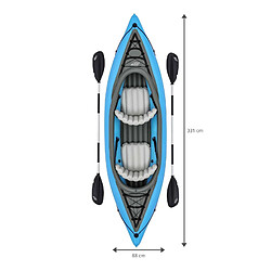 Kayak Gonflable Bestway Hydro-Force Doble Cove Champion 331x88X45 cm 2 Pagaies et Pompe Manuelle