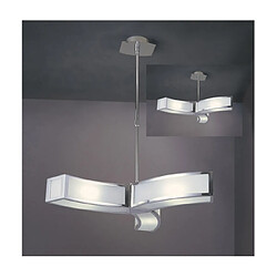 Luminaire Center Suspension Duna Blanc, Chrome poli