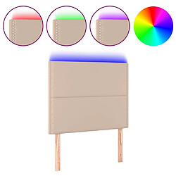 Maison Chic Tête de lit moderne à LED lumineuse pour chambre - Décoration de lit Cappuccino 80x5x118/128 cm Similicuir -MN99480