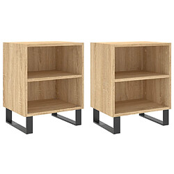 Maison Chic Lot de 2 Tables de chevet - Tables de Nuit chêne sonoma 40x30x50cm bois d'ingénierie