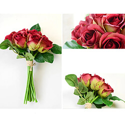 Avis Main attachée 9 têtes roses artificielles bouquet de simulation décoration florale vin