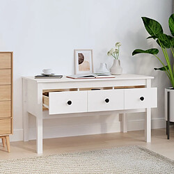 Avis Maison Chic Table basse,Table Console Table d'appoint, Table pour salon Blanc 102x49x55 cm Bois massif de pin -MN24844