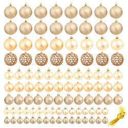 vidaXL Ensemble de boules de Noël 100 pcs 3/4/6 cm Rose/Doré