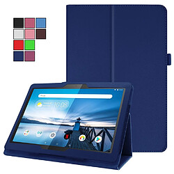 Etui en PU support de litchi bleu foncé pour votre Lenovo Tab M10 TB-X605F