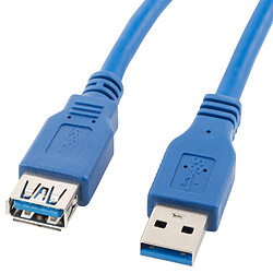 Lanberg Câble USB A vers USB A 1,8 m Bleu CA-US3E-10CC-0018-B