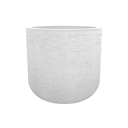 Pot de fleurs rond en plastique Graphit Up blanc cérusé - Ø 50 cm - Eda