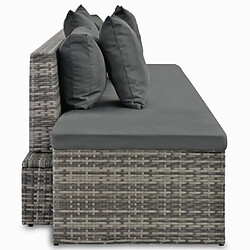 Maison Chic Salon de jardin 4 pcs + coussins - Mobilier/Meubles de jardin - Table et chaises d'extérieur Résine tressée Gris -MN29706 pas cher