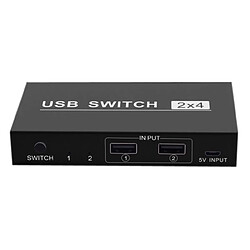 Wewoo Commutateur USB 2x4 PC à 2 ports partageant 4 périphériques pour moniteursourissouris