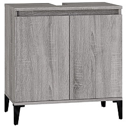 vidaXL Meuble d'évier sonoma gris 58x33x60 cm bois d'ingénierie