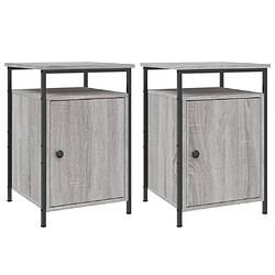 vidaXL Tables de chevet 2 pcs sonoma gris 40x42x60cm bois d'ingénierie