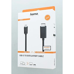 HAMA Câble vidéo, fiche USB-C - fiche DisplayPort, Ultra-HD 4K, 1,50 m