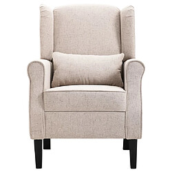 Avis Helloshop26 Fauteuil chaise siège lounge design club sofa salon lin tissu beige 1102202/3