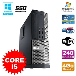 PC Dell Optiplex 7010 SFF Core I5 2400 3.1GHz 4Go Disque 240Go SSD Wifi W7 - Occasion