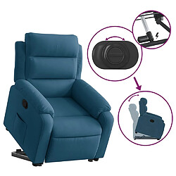 Acheter vidaXL Fauteuil inclinable bleu velours