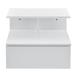 Helloshop26 Table de chevet nuit armoire murale avec tiroir rangement 40 cm blanc 03_0000825