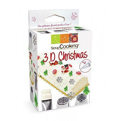 Scrapcooking Kit de douilles à pâtisserie 3D - Edition Noël