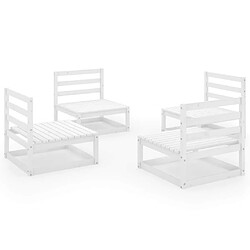 Maison Chic Salon de jardin 4 pcs - Table et chaises d'extérieur - Mobilier/Meubles de jardin Moderne Blanc Bois de pin massif -MN75294