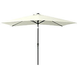 Helloshop26 Parasol avec led et mât en acier sable 2 x 3 m 02_0008070