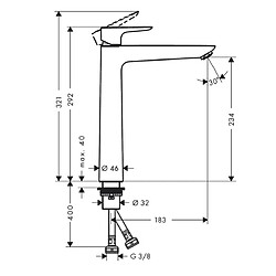 Hansgrohe - Mitigeur lavabo sans vidage chromé 5L/min à 3bars - Talis E