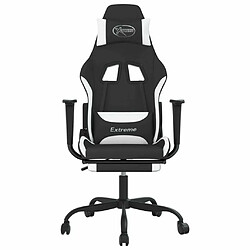 Avis Maison Chic Chaise de jeu, Chaise gaming avec repose-pied, Fauteuil gamer,Chaise de Bureau Noir et blanc Tissu -GKD81755