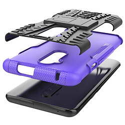 Wewoo Coque Pour OnePlus 7T Pro Texture de pneu TPU antichoc + PC Housse de protection avec support Violet pas cher