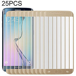 Wewoo Film de verre trempé 25 PCS Pour Galaxy S6 Edge 0.2mm 9H Dureté de surface 3D Surface incurvée Couverture Plein écran de antidéflagrant Or