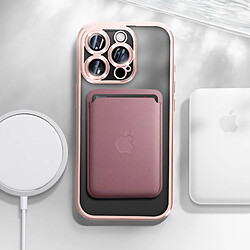 Avis Avizar Coque MagSafe pour iPhone 16 Pro Max Silicone Contour Chromé Rose Champagne