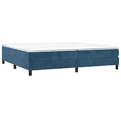 Avis Maison Chic Lit Adulte - Lit simple Lit à sommier tapissier et matelas moelleux - Meuble de Chambre - Bleu foncé 200x200cm Velours -MN30229