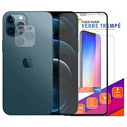 Verre trempé pour iPhone 12 pro Max + Verre Trempé Camera Arrière Protecteur- 9H Film Protection en Verre Trempé- Visiodirect -