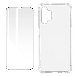 Avizar Pack Protection Samsung Galaxy A13 4G Coque + Verre Trempé Transparent