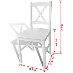 Acheter Decoshop26 Lot de 6 chaises de salle à manger cuisine en bois blanc style classique CDS022157