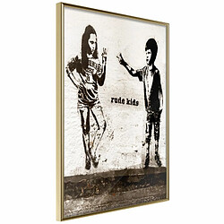 Paris Prix Affiche Murale Encadrée Banksy Rude Kids 20 x 30 cm Or