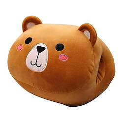 Universal 30 * 25cm mignon animal cochon ours hands chauds oreiller d'hiver cadeau de jouet en peluche moelleuse (marron)