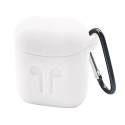 Wewoo Etui Casque / Ecouteurs blanc pour Apple AirPods Portable Sans Fil Bluetooth Écouteurs Silicone Boîte De Protection iPhone Anti-perdus Dropproof Sac De Rangement avec Crochet