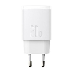 Cargador Rápido Baseus USB + Tipo-C 20W Blanco