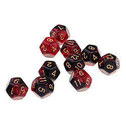 Polyéthylène dés multi-faces dés D12 pour D u0026 D Table de jeu TRPG rouge + noir