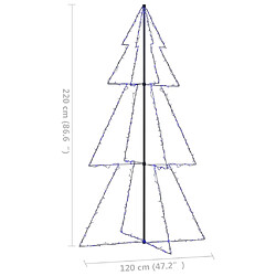 vidaXL Arbre de Noël cône 300 LED d'intérieur/d'extérieur 120x220 cm pas cher