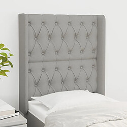 Maison Chic Tête de lit scandinave avec oreilles,meuble de chambre Gris clair 83x16x118/128 cm Tissu -MN86961