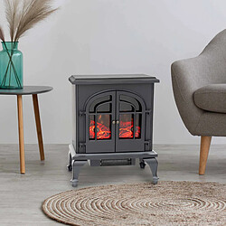 Cheminée Électrique 2000W Kekai Niklas 47x31x64 cm Noir avec Simulation de Feu pour Intérieur