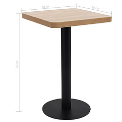 vidaXL Table de bistro marron clair 50x50 cm MDF pas cher