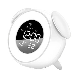 Acheter Musique LED Réveil Réveille-toi Horloge Lumière Pour Bébé Chambre Étudiant Horloge Blanc