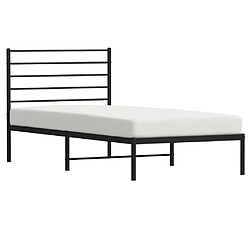 Acheter vidaXL Cadre de lit métal sans matelas avec tête de lit noir 90x190 cm