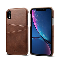 Wewoo Coque Souple Étui de protection Suteni Texture veau pour iPhone XR avec fentes cartes café