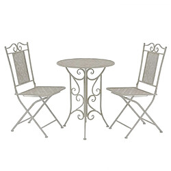 vidaXL Mobilier de bistro 3 pcs Acier Gris