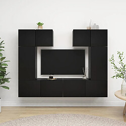 vidaXL Ensemble de meuble TV 6 pcs Noir Bois d'ingénierie