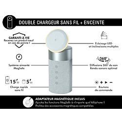 Avis FORCE PLAY Double Chargeur Sans fil 20W Compatible MagSafe avec Enceinte Bluetooth Argent