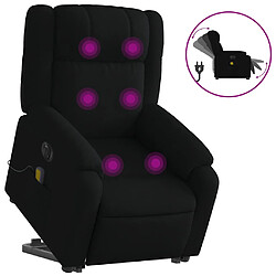 vidaXL Fauteuil inclinable de massage électrique Noir Tissu