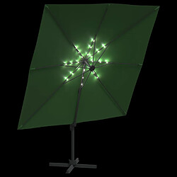 Avis vidaXL Parasol cantilever à LED Vert 400x300 cm